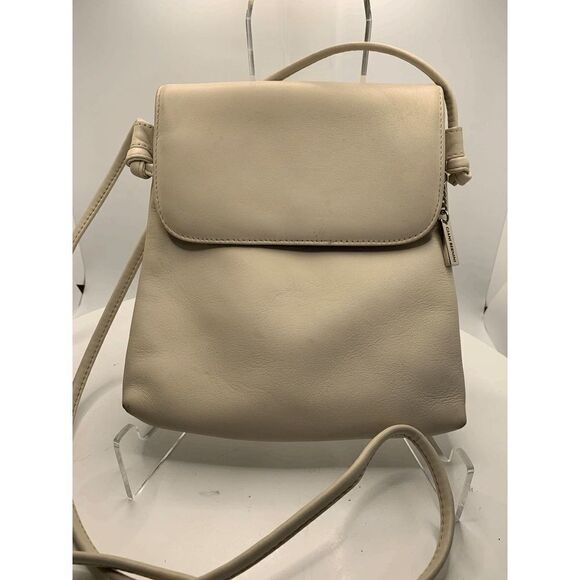 Giani Bernini Ivory Leather Crossbody Purse - Picture 1 of 6